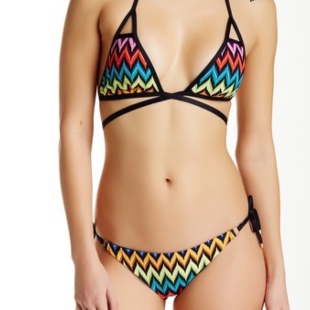 Vitamin A Serra keyhole wrap bikini in gypset